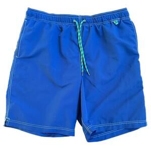LAND'S END Men's Royal Blue Swim Trunks - M